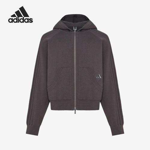 Adidas阿迪达斯正品SOFT LUX女连帽双向拉链成型针织夹克KX0208