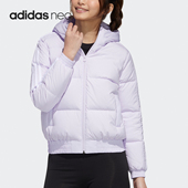 Adidas NEO女子简约保暖运动连帽羽绒服GJ8825 阿迪达斯正品
