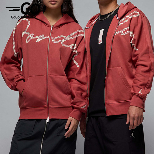 Nike/耐克正品JORDAN男士加绒连帽针织印花外套HF9296-691
