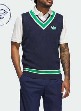 Adidas/阿迪达斯正品三叶草男士无袖高尔夫运动针织马甲JN9736