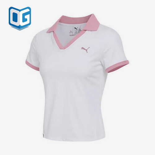 Puma/彪马正品W LATE ADD女士透气翻领运动针织休闲短袖692774-02