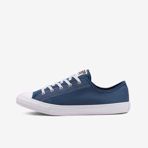 Converse匡威 夏季低帮纯色薄底帆布鞋女款蓝色休闲板鞋 567872C