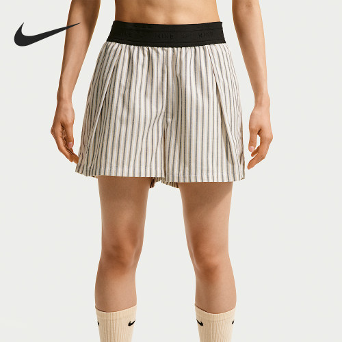 Nike/耐克正品Sportswear宽松中腰条纹短裤女经典短裤II4231-286