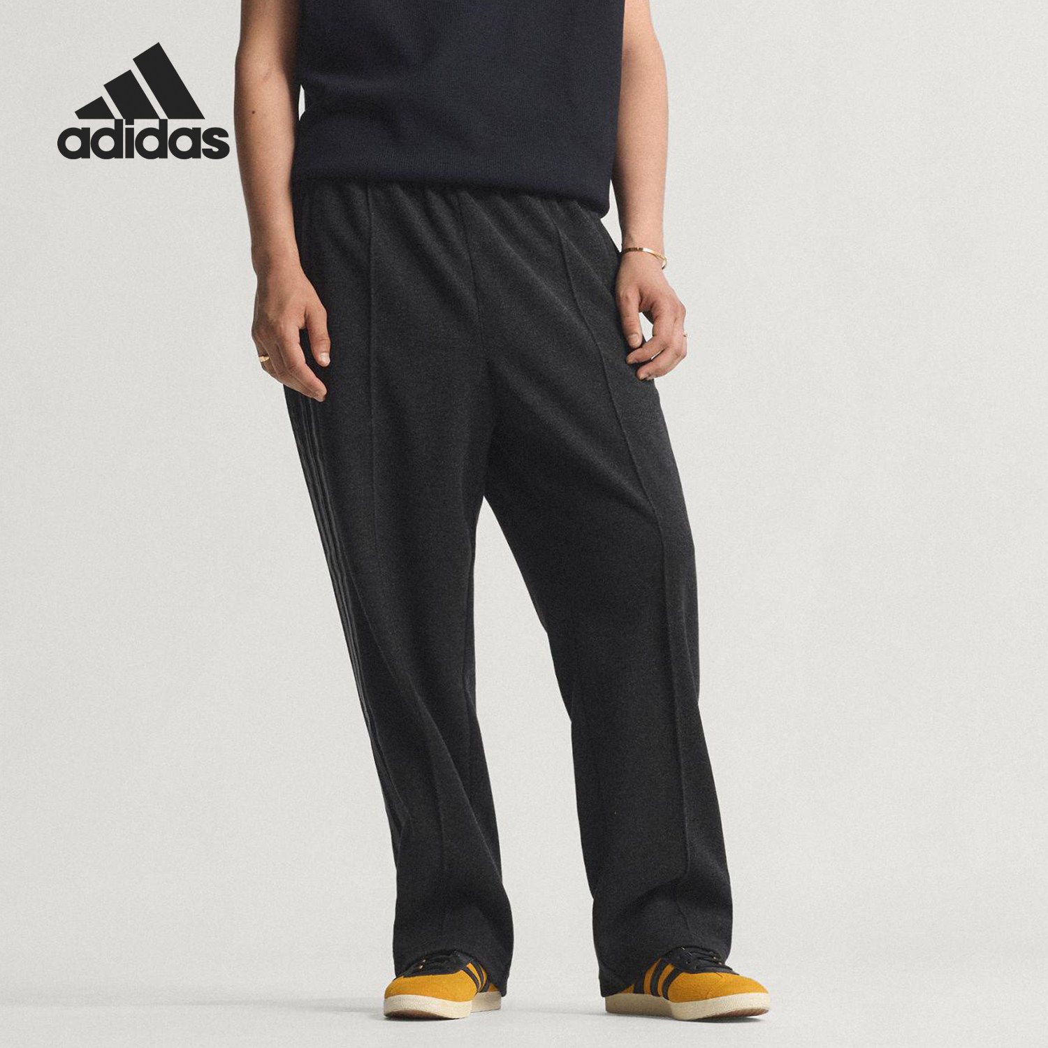 Adidas/阿迪达斯正品2025冬季款男士松紧腰宽松长裤JV7607