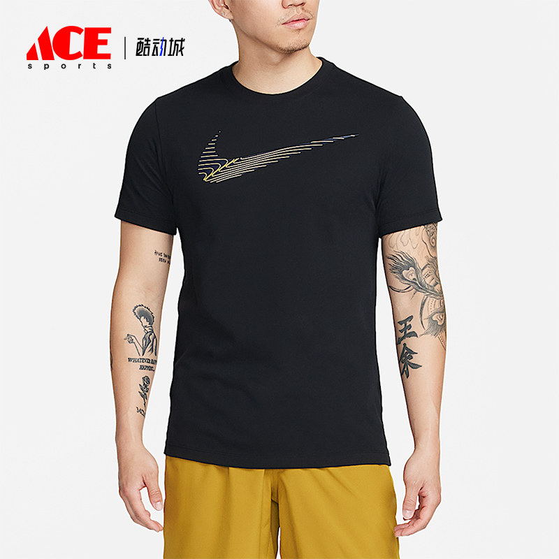 Nike/耐克正品2025男士耐穿圆领套头透气运动健身短袖FJ2465-010