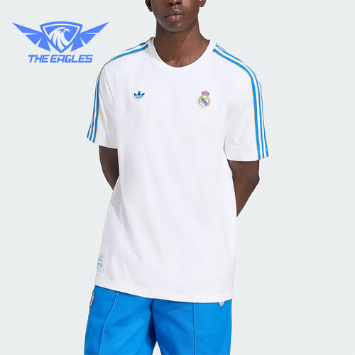 Adidas/阿迪达斯正品三叶草男士透气宽松比赛足球运动短袖JN3064