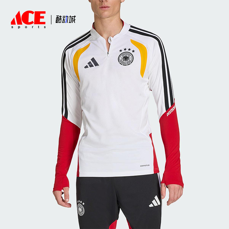 Adidas/阿迪达斯正品2025冬季款男士套头立领拼接足球上衣JZ4582