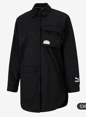 Puma/彪马正品秋季新款女子休闲运动舒适衬衫外套536881-01