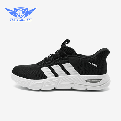 Adidas/阿迪达斯正品RAPIDFIT新款男黑白色经典弹力跑步鞋KJ5916