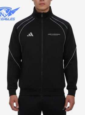 Adidas/阿迪达斯正品新款男黑白色拉链开合经典夹克外套IB6966