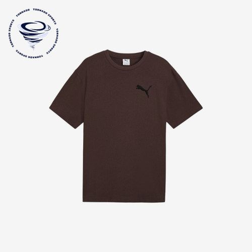 Puma/彪马正品针织圆领套头简约纯色经典休闲短袖T恤637775-31
