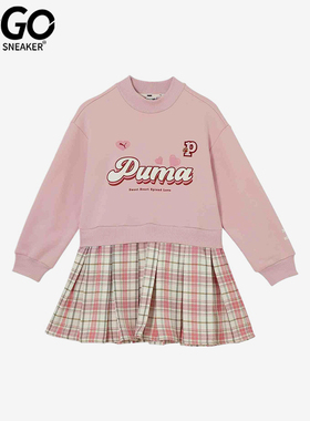 Puma/彪马正品2025新款儿童时尚简约休闲运动长袖连衣裙950002-01