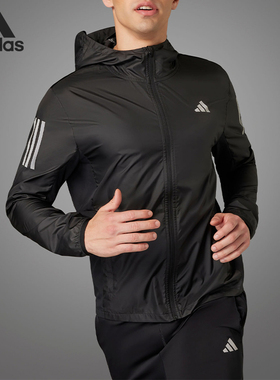 Adidas/阿迪达斯正品男子运动透气休闲连帽夹克外套HZ4523