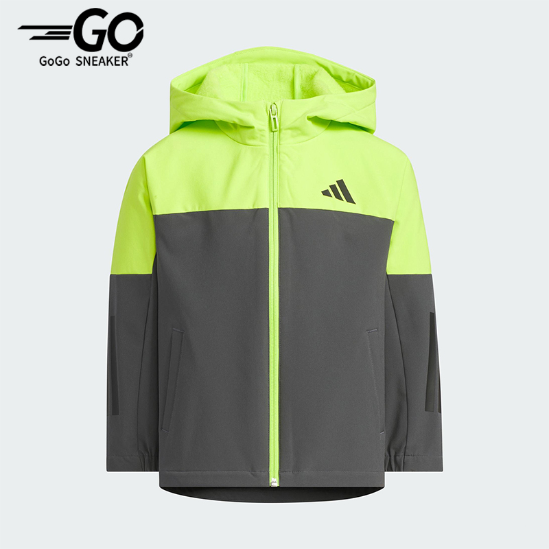Adidas/阿迪达斯正品WOVEN JACKET儿童日常连帽耐穿外套KS0655