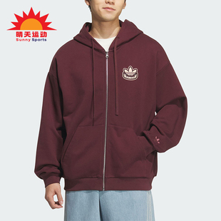 Adidas/阿迪达斯正品三叶草男女休闲连帽运动宽松耐穿外套KG8509