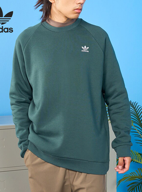 Adidas/阿迪达斯正品三叶草男士加绒保暖圆领套头卫衣HJ7993