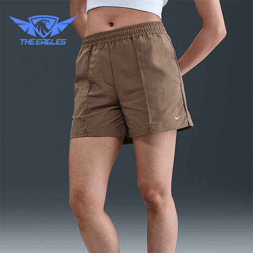 Nike/耐克正品纯色松紧腰三分休闲短裤新款经典女短裤FV6623-233
