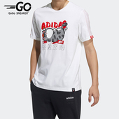 透气趣味印花针织圆领运动短袖 Neo男士 GP5746 阿迪达斯正品 Adidas