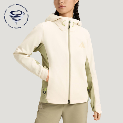 Adidas/阿迪达斯正品春秋女士户外保暖软壳经典连帽夹克KS3526