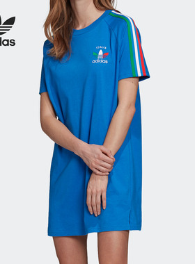 Adidas/阿迪达斯正品三叶草女子圆领短袖运动连衣裙 GP1910