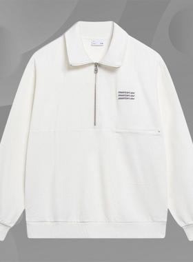 Lining/李宁正品CF溯三标男女同款休闲宽松半拉链套头卫衣AWDT589