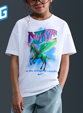 Nike/耐克正品Sportswear 大童宽松图案经典时尚短袖HV5725-100