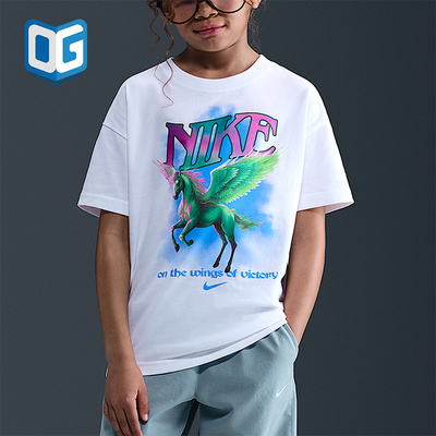 Nike/耐克正品Sportswear 大童宽松图案经典时尚短袖HV5725-100