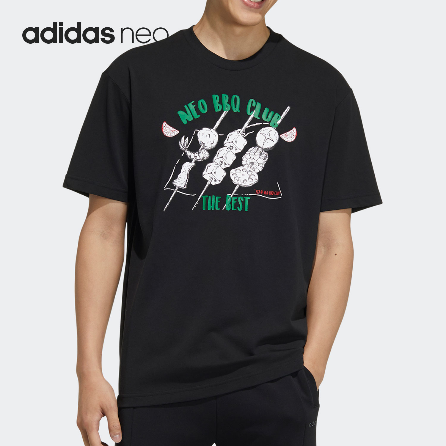Adidas/阿迪达斯正品 当季新款男子运动休闲舒适短袖T恤H62010