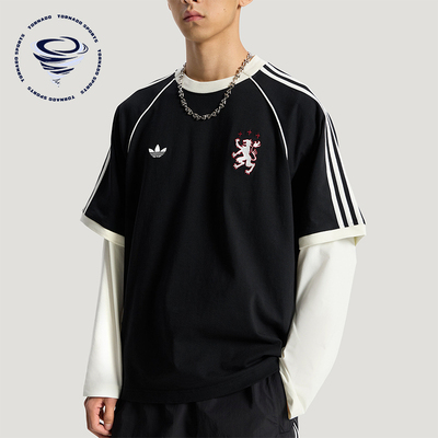 Adidas/阿迪达斯正品BLK T-SHIRT三条纹男士经典运动短袖KY2197