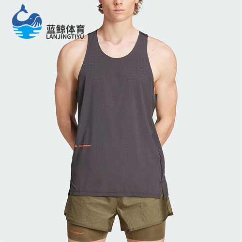 Adidas/阿迪达斯正品2025夏季款男士透气工字跑步T恤背心JY4087