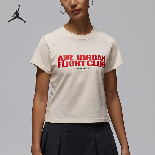 Nike/耐克正品JORDAN女士圆领套头透气经典运动短袖IF3573-110