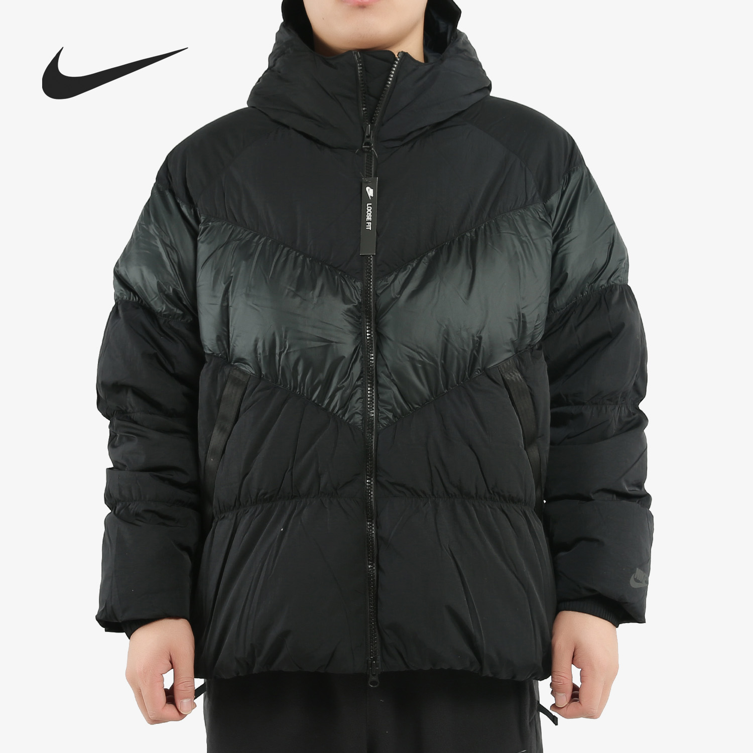 Nike/耐克正品 新款男子运动连帽保暖拼接夹克羽绒服 BV4720