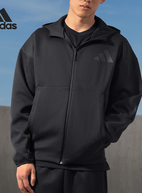 Adidas/阿迪达斯官方正品M Z.N.E. FZ男士针织户外连帽外套JE7538