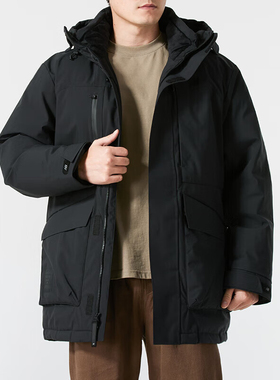 New Balance/NB正品户外男士中长款加厚保暖羽绒服AMJ44305-BK