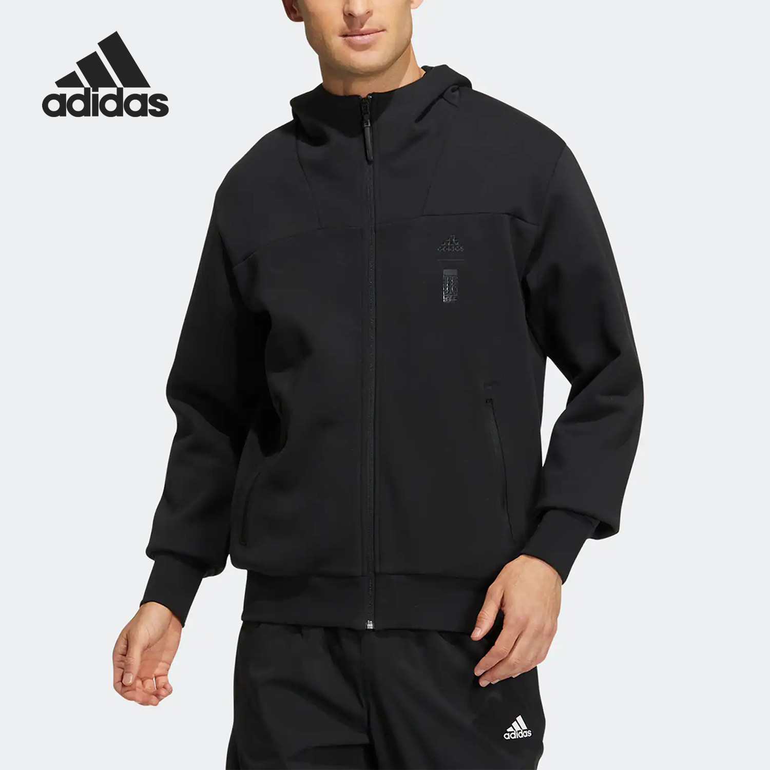 Adidas/阿迪达斯官方正品新款男子休闲连帽运动夹克外套 HN8978