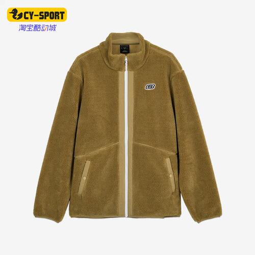 Skechers/斯凯奇正品冬季男子运动休闲仿羊羔绒立领外套L421M102