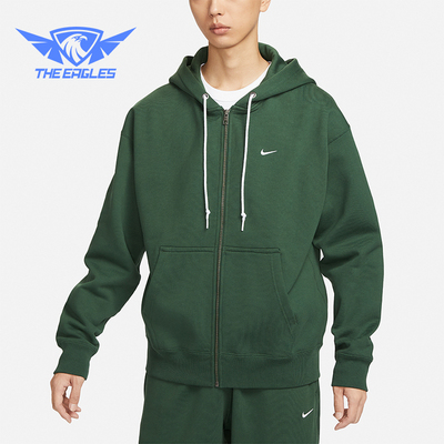 Nike/耐克正品新款男绿色宽松保暖连帽开衫卫衣DR0404-323