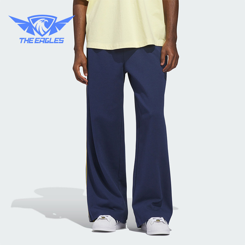 Adidas/阿迪达斯正品三叶草新款男女经典时尚深蓝色运动裤JZ0566