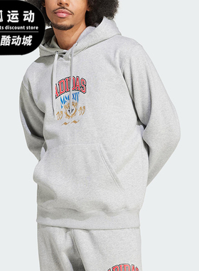 Adidas/阿迪达斯正品三叶草男士休闲针织宽松连帽日常卫衣IX6770