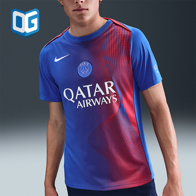 Nike/耐克正品2025秋季款男士套头透气足球运动短袖HJ7149-406