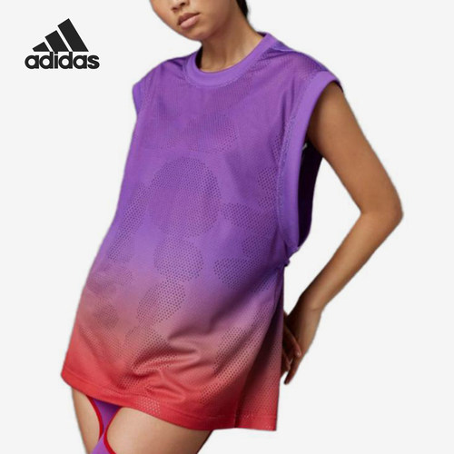 Adidas/阿迪达斯正品渐变网眼解构运动背心女经典运动背心IU3070