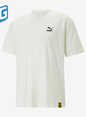 Puma/彪马正品新款男女白色美式复古经典休闲短袖T恤620702-65