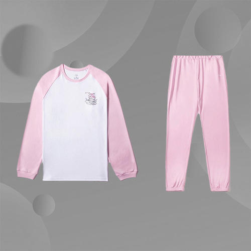 李宁正品男女童年秋款童趣印花束脚长袖长裤居家服YUCR006