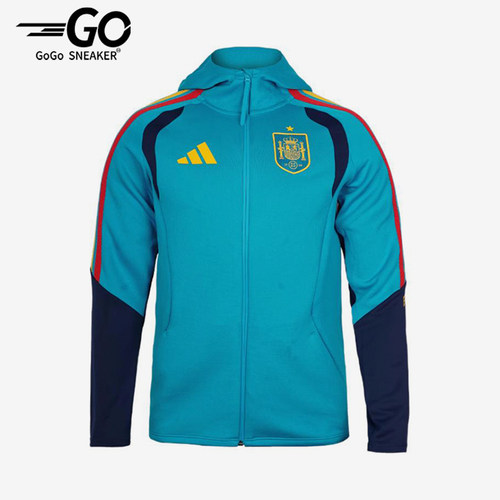Adidas/阿迪达斯正品新款男蓝藏蓝色足球经典连帽夹克外套KS5202