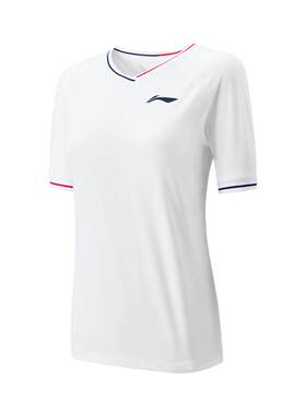 李宁正品网球系列女子简约运动速干凉爽比赛套头短袖T恤AAYV138