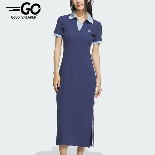 Adidas/阿迪达斯正品三叶草女士修身长款透气时尚连衣裙KF0317