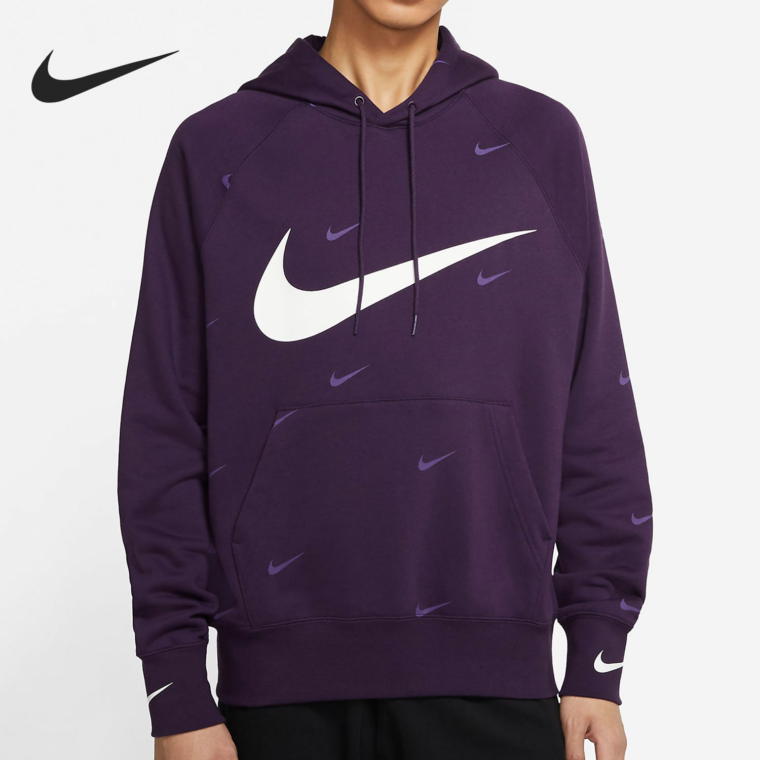 Nike/耐克正品2021春季新款男子运动满标连帽休闲卫衣 DA0111-525