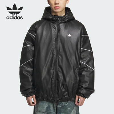 Adidas/阿迪达斯正品三叶草男女运动宽松连帽保暖棉服KC2653