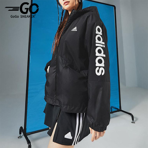 Adidas/阿迪达斯正品W LIN WB女士宽松经典连帽图案外套H07842