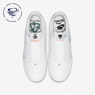 Nike/耐克正品AirForce1新款男女白绿色经典休闲板鞋CI5545-100